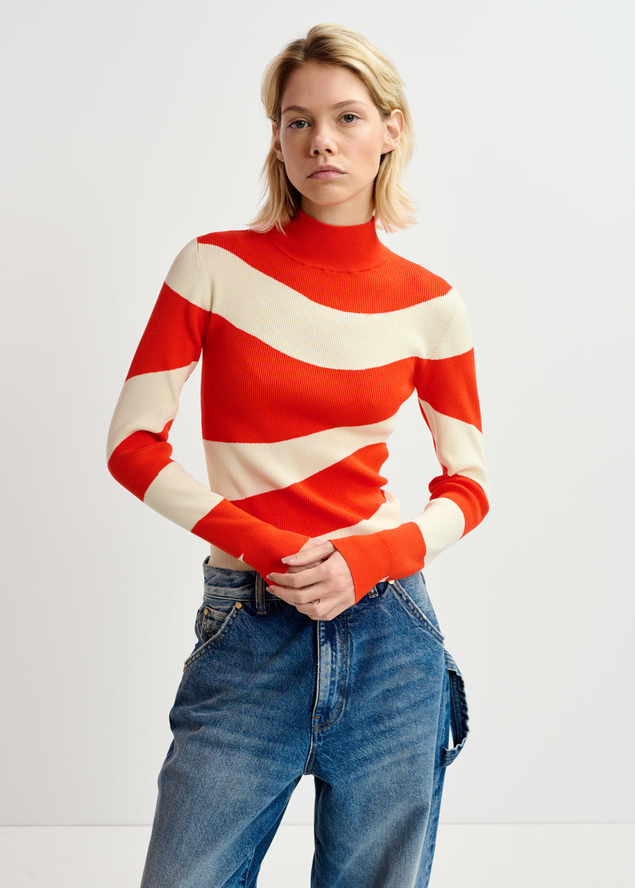 Essentiel Antwerp Striped Rib-Knitted Sweater