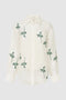 Oroton Rosebud Embroidery Overshirt in Soft Cream