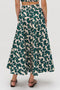 Oroton Fan Flower Print Skirt in Ivy