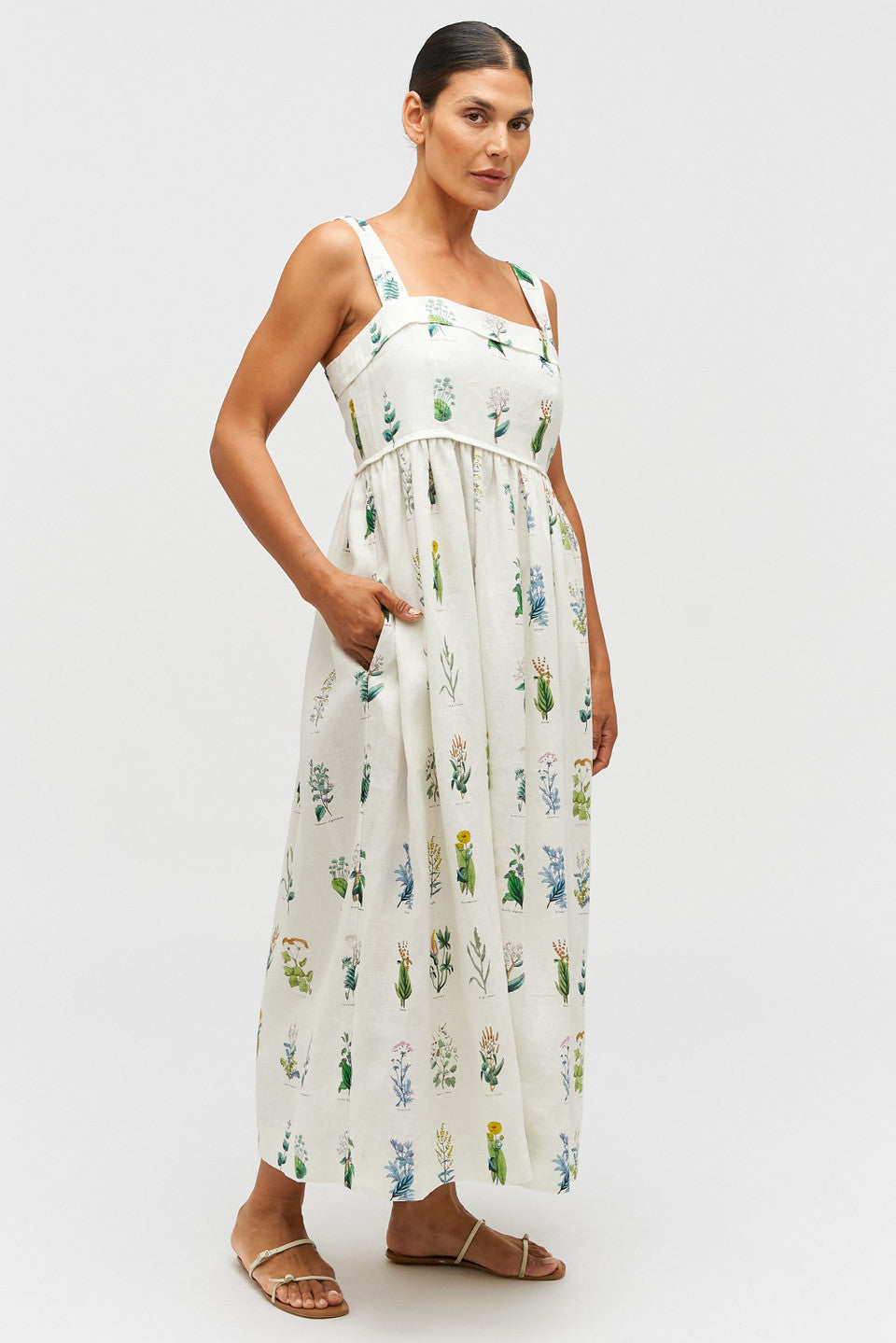 Oroton Greenhouse Floral Sundress - Mist