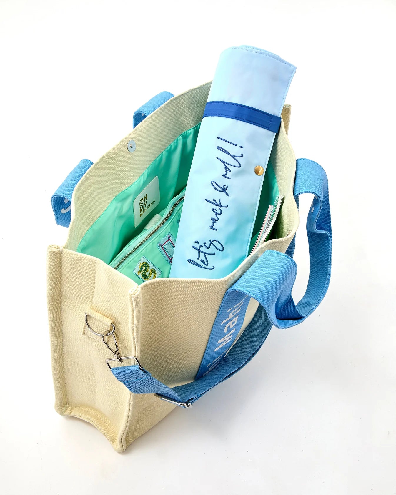 Oh My Mahjong Mahj It All Bag - light blue