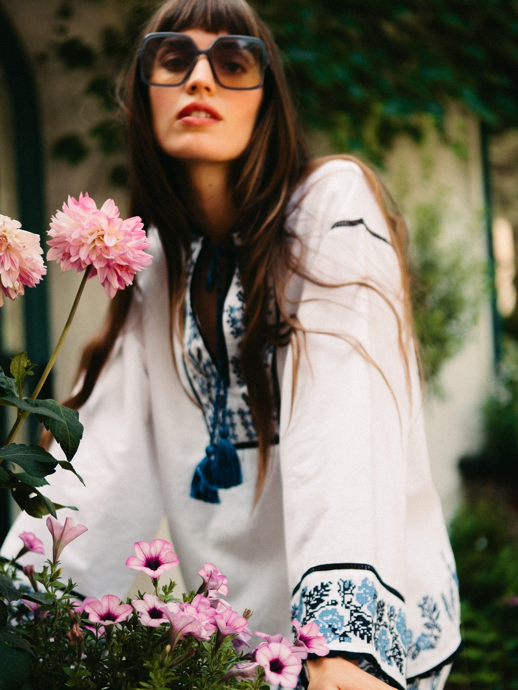 Mille Angelica Top in Santorini Embroidery