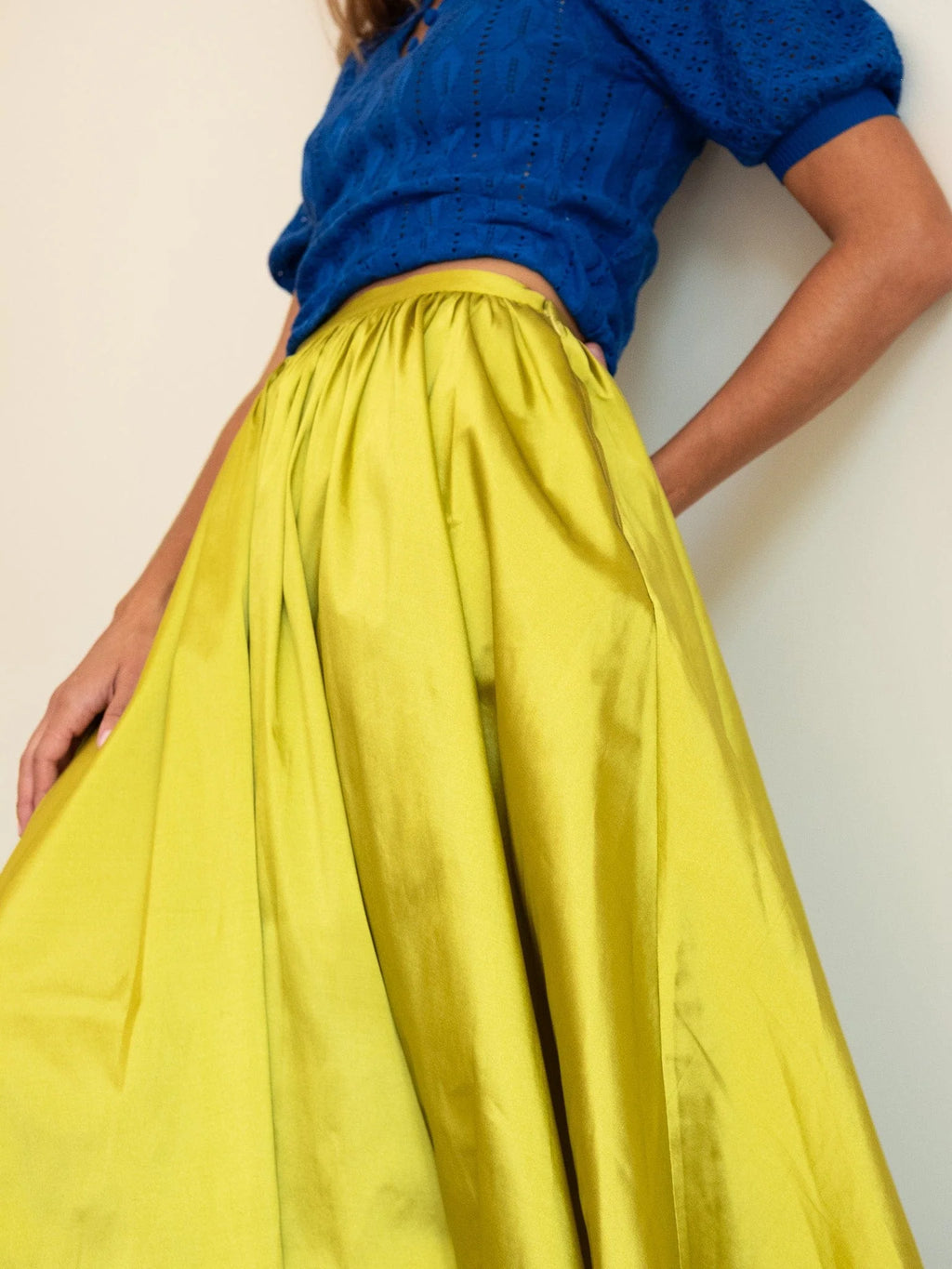 Mille Ayla Skirt - Chartreuse Taffeta