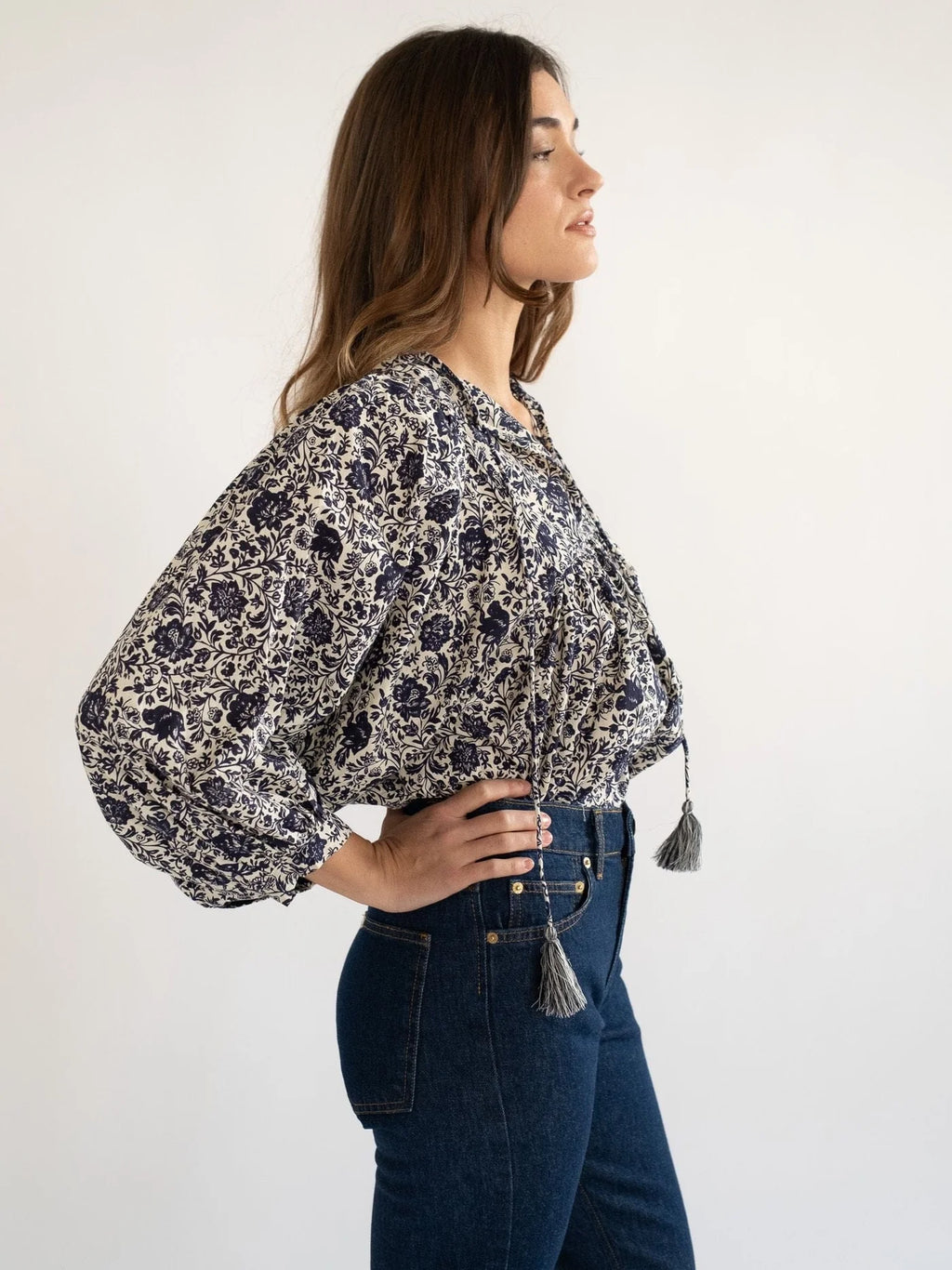 Mille Charlie Top - Indigo Floral