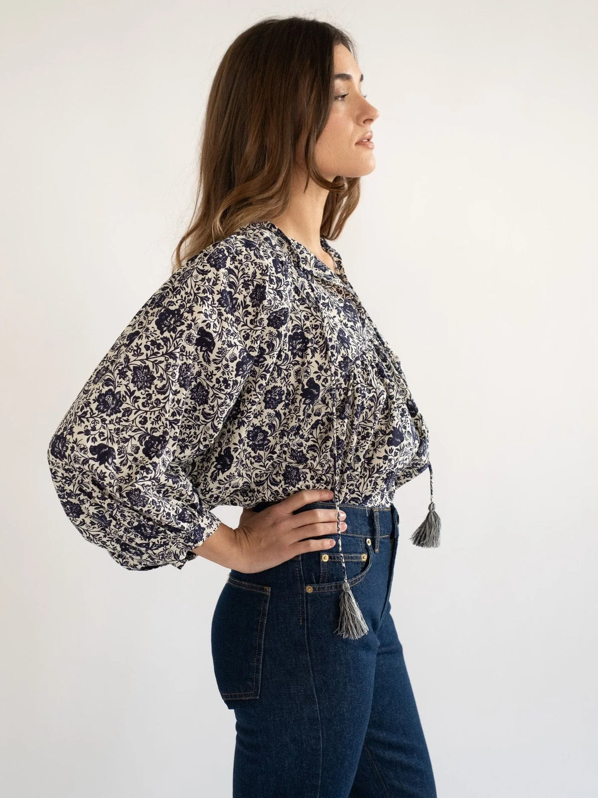 Mille Charlie Top - Indigo Floral