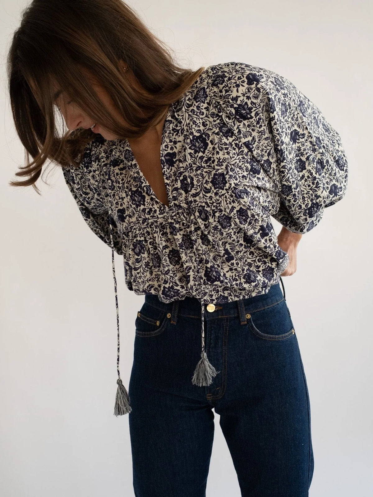 Mille Charlie Top - Indigo Floral