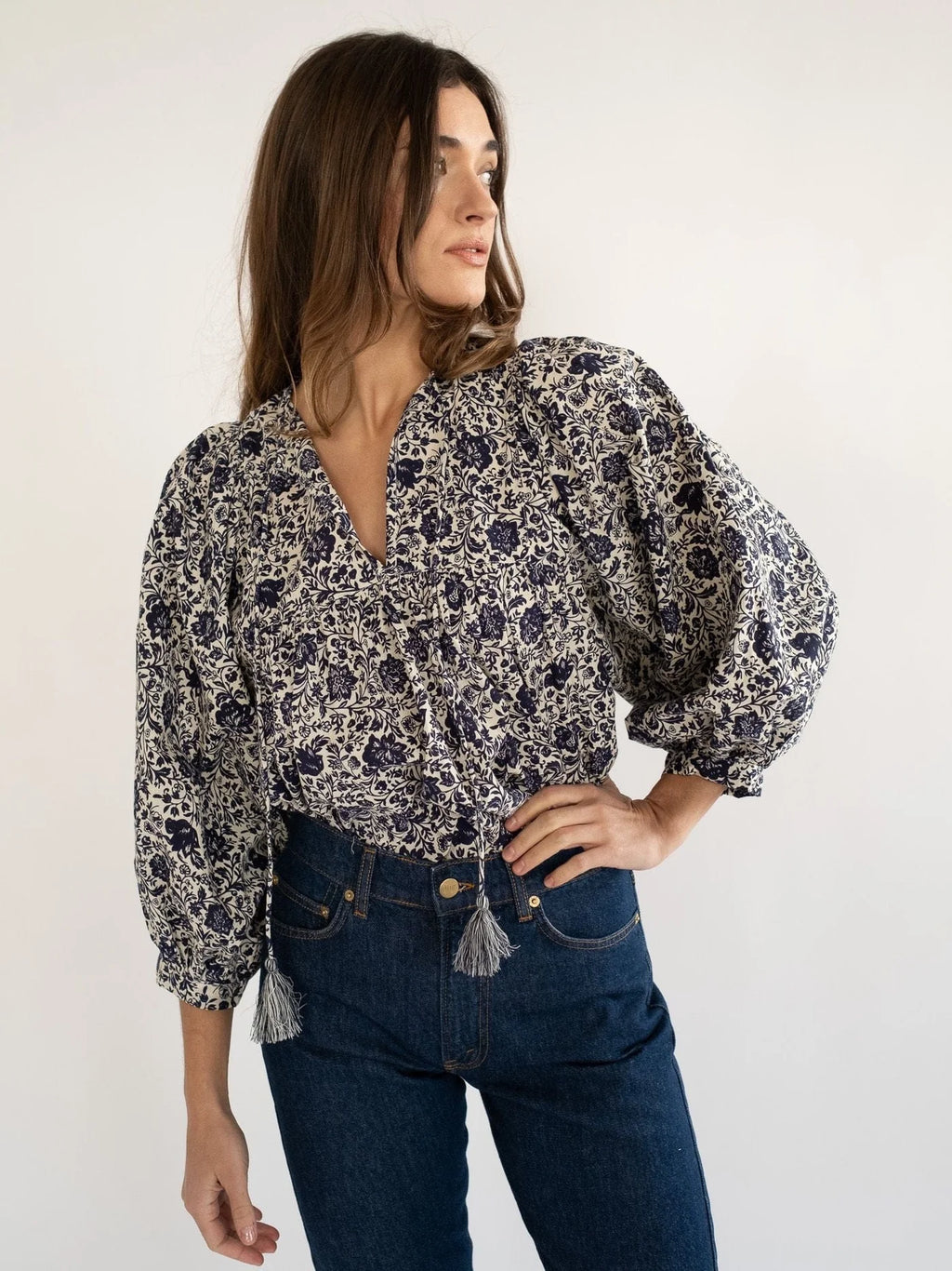 Mille Charlie Top - Indigo Floral