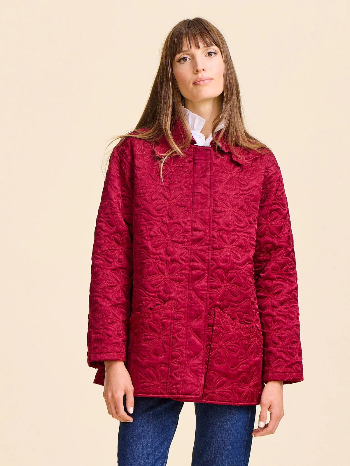 Mille Jade Quilted Jacket - Claret