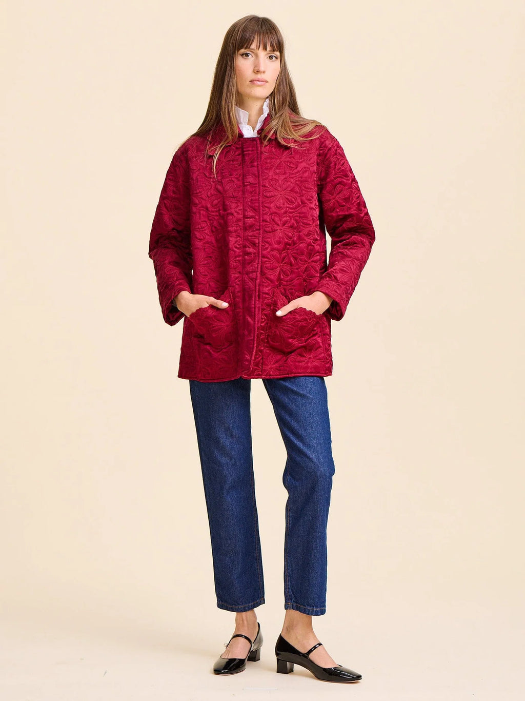 Mille Jade Quilted Jacket - Claret