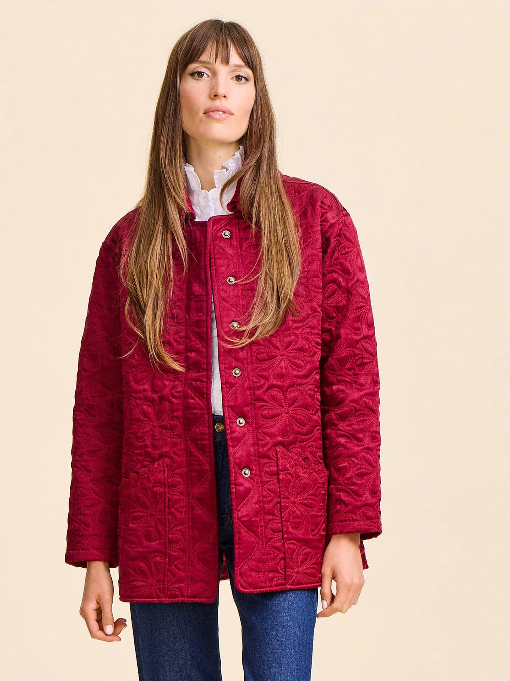 Mille Jade Quilted Jacket - Claret