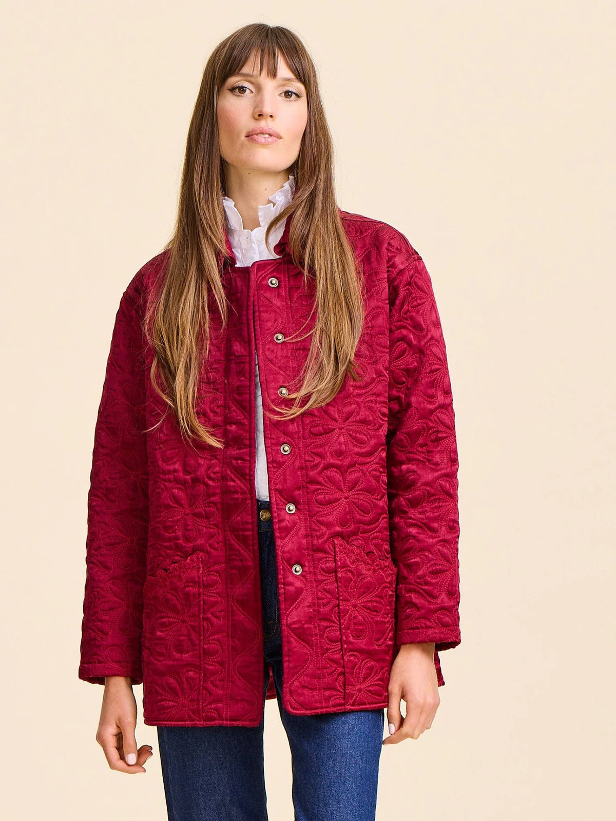 Mille Jade Quilted Jacket - Claret