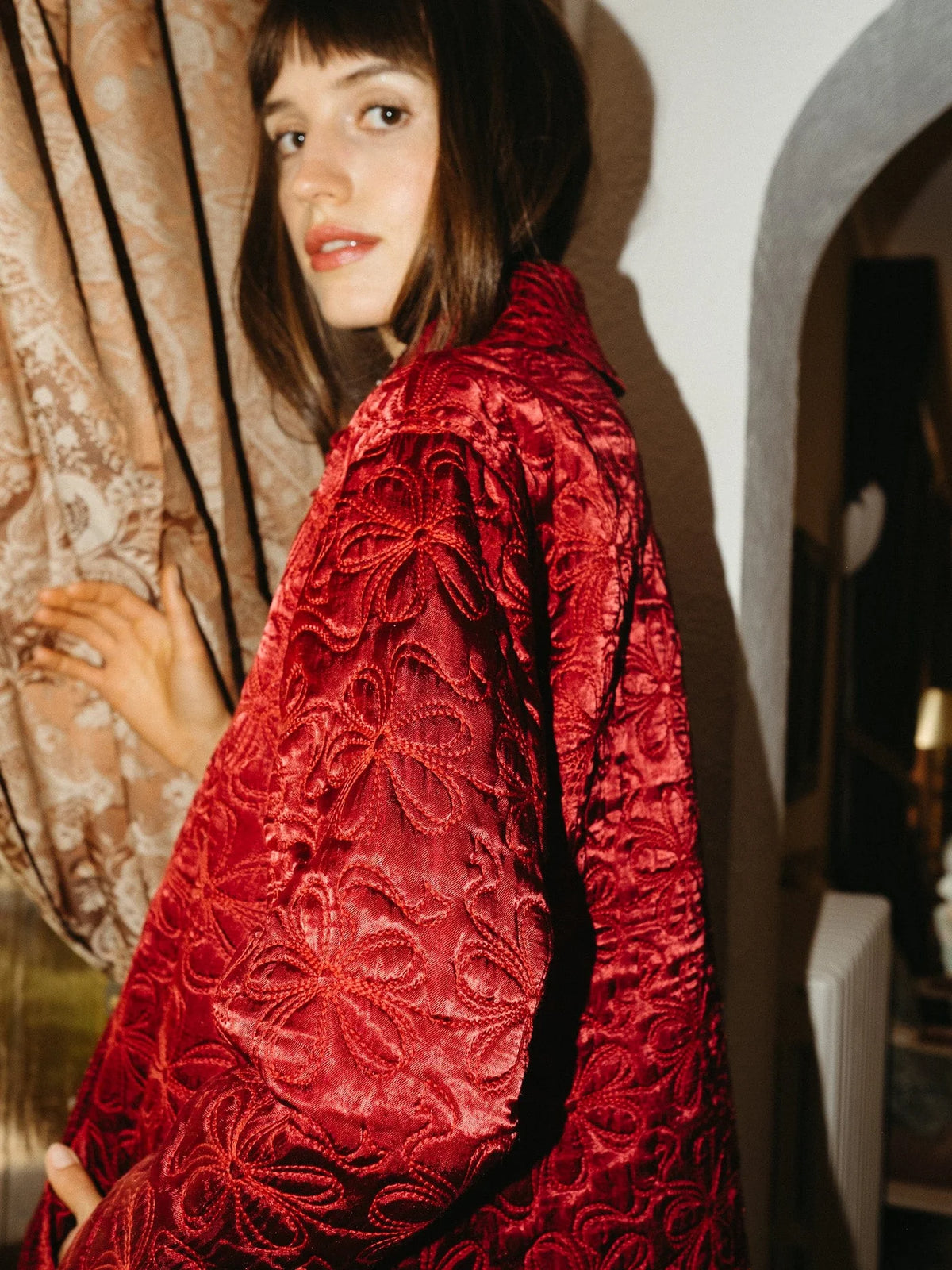 Mille Jade Quilted Jacket - Claret