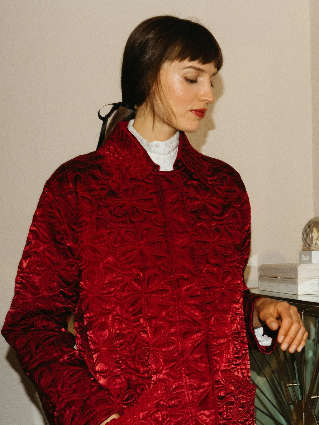 Mille Jade Quilted Jacket - Claret
