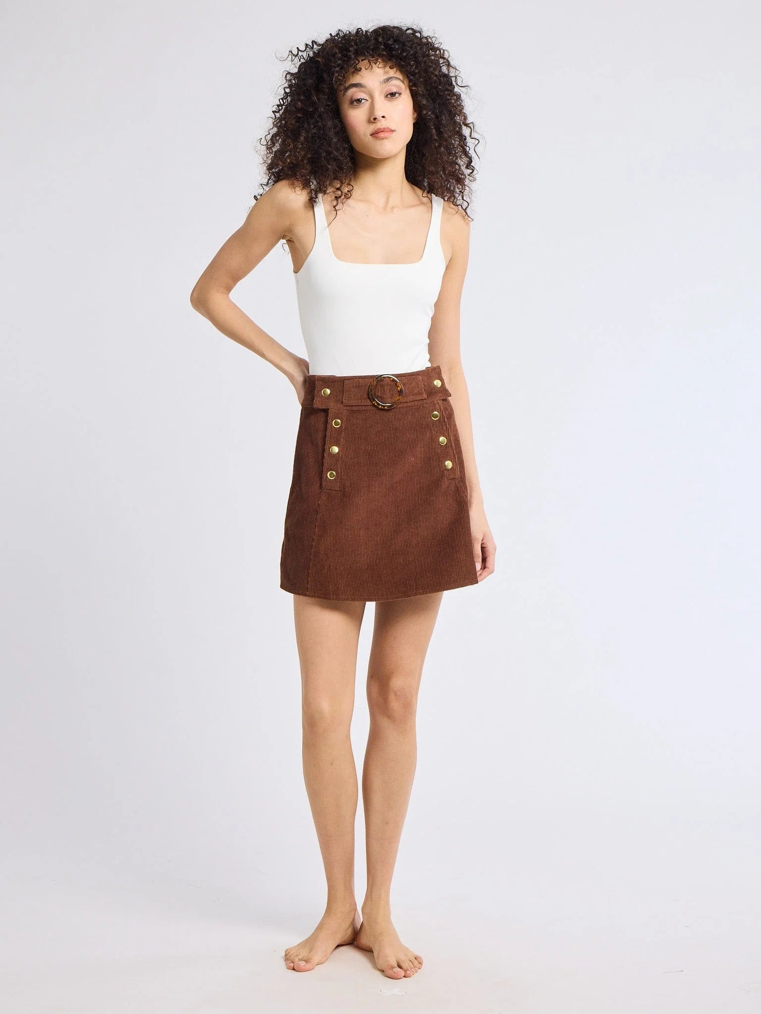 Mille Lorelei Skirt in Coffee Cord