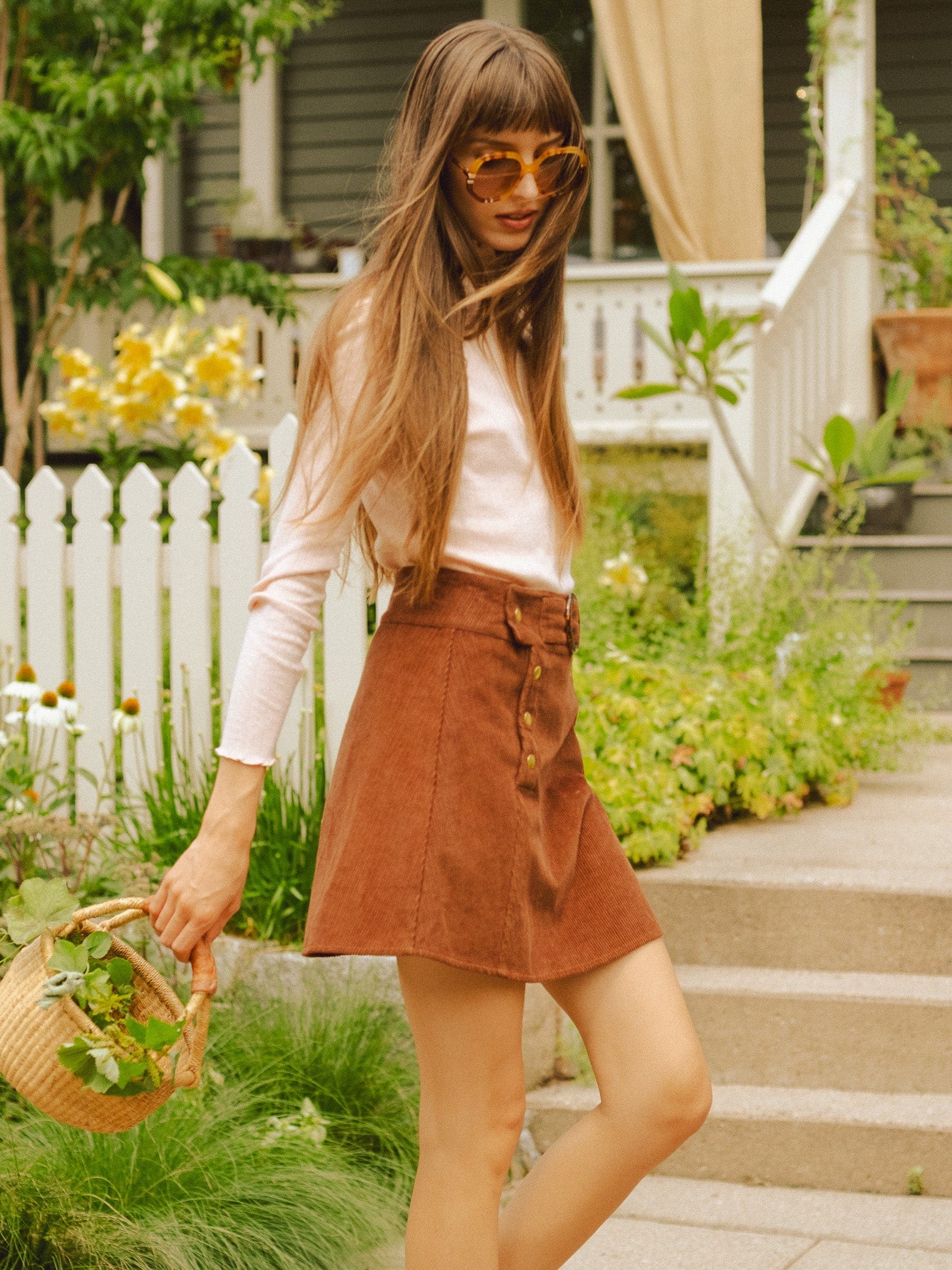 Mille Lorelei Skirt in Coffee Cord