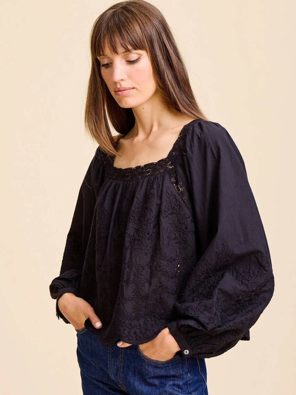 Mille Maureen Top - Black Eyelet