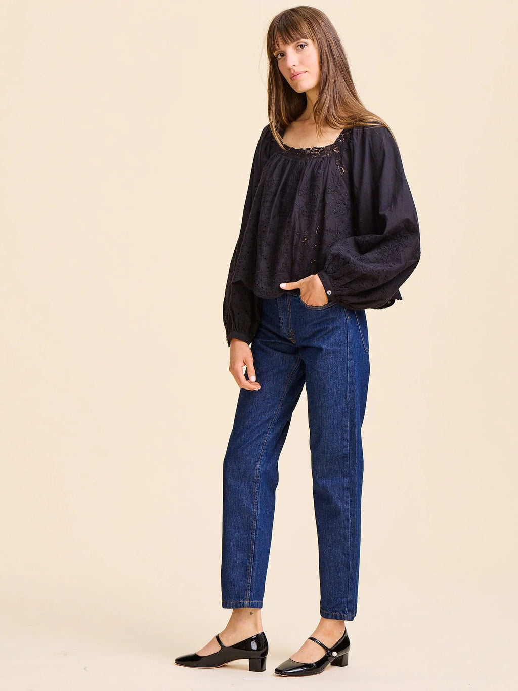 Mille Maureen Top - Black Eyelet