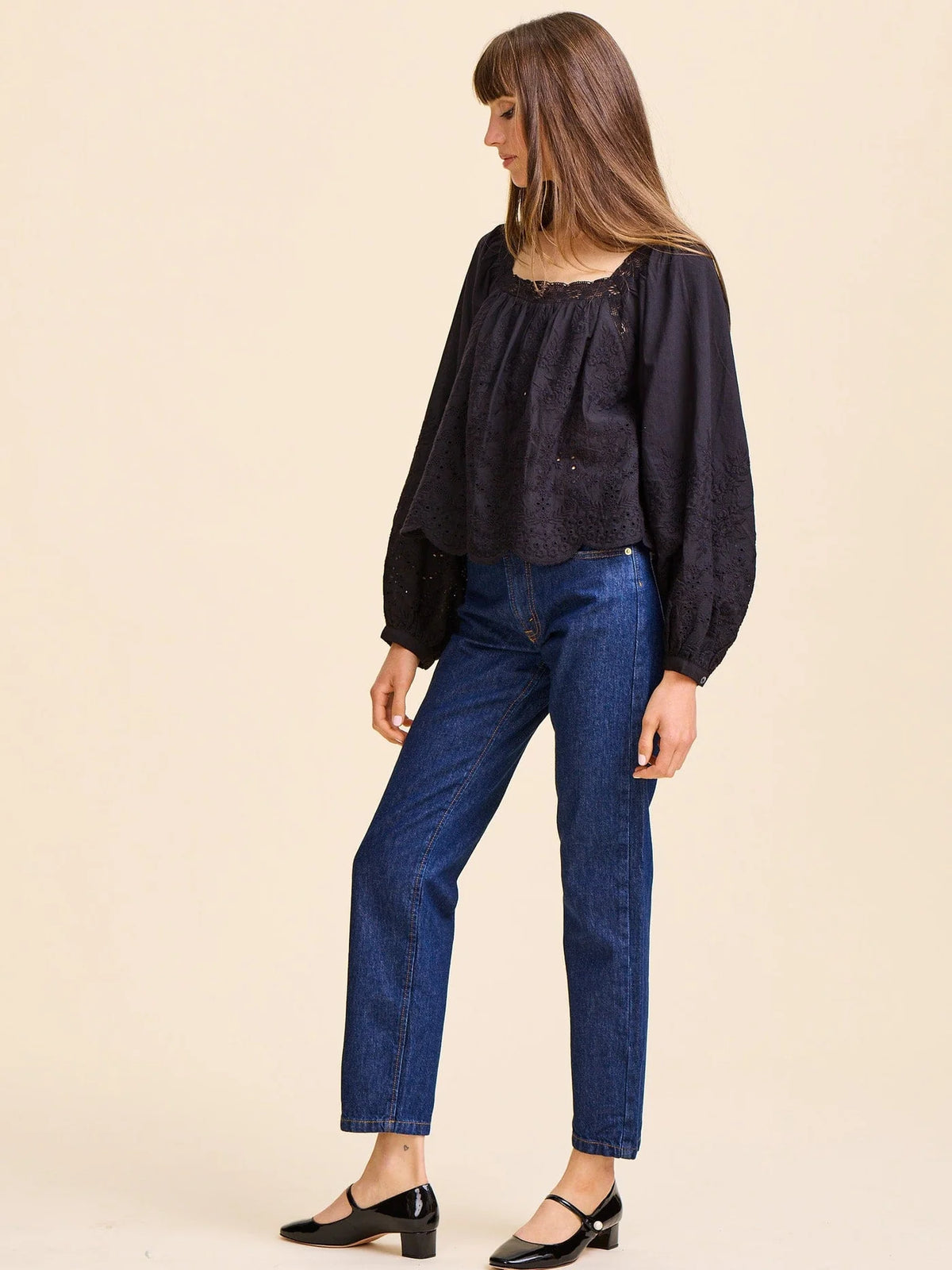 Mille Maureen Top - Black Eyelet