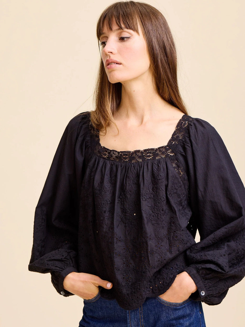 Mille Maureen Top - Black Eyelet