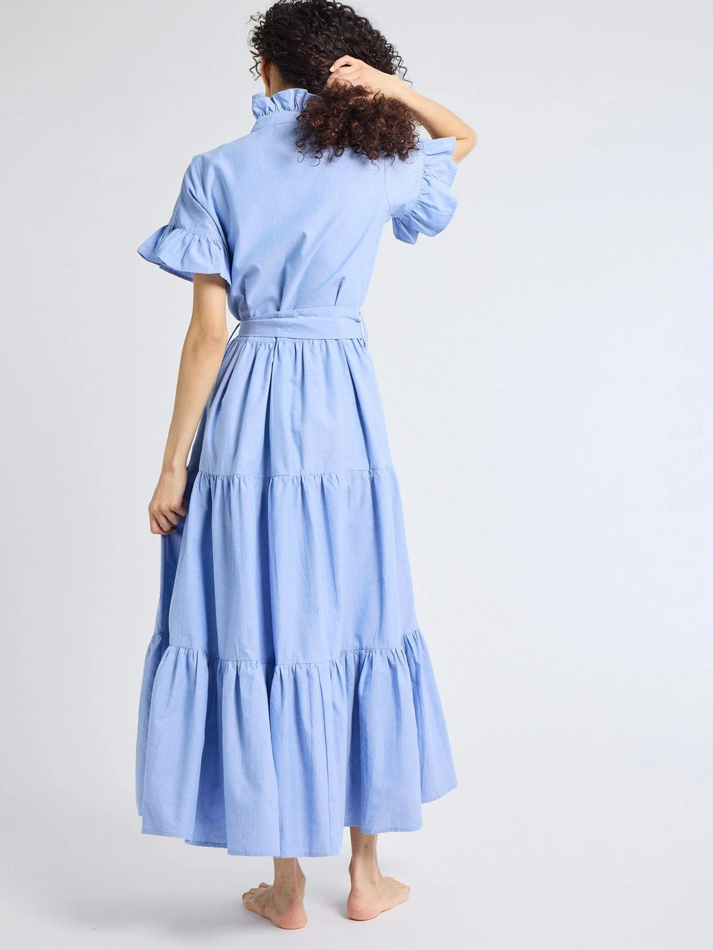 Mille Victoria Dress - Blue Oxford