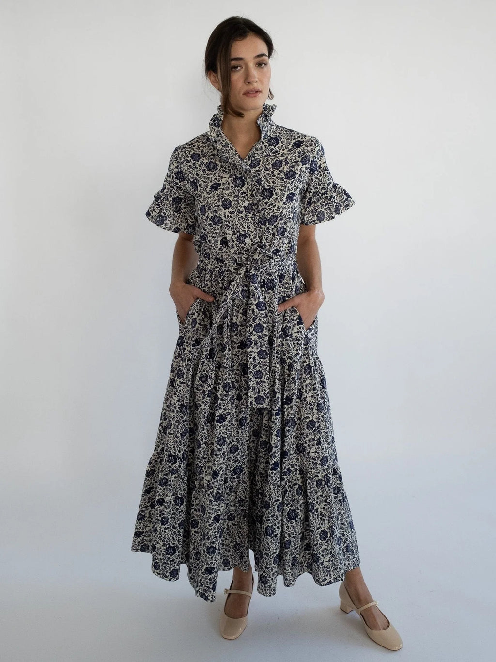 Mille Victoria Dress - Indigo Floral