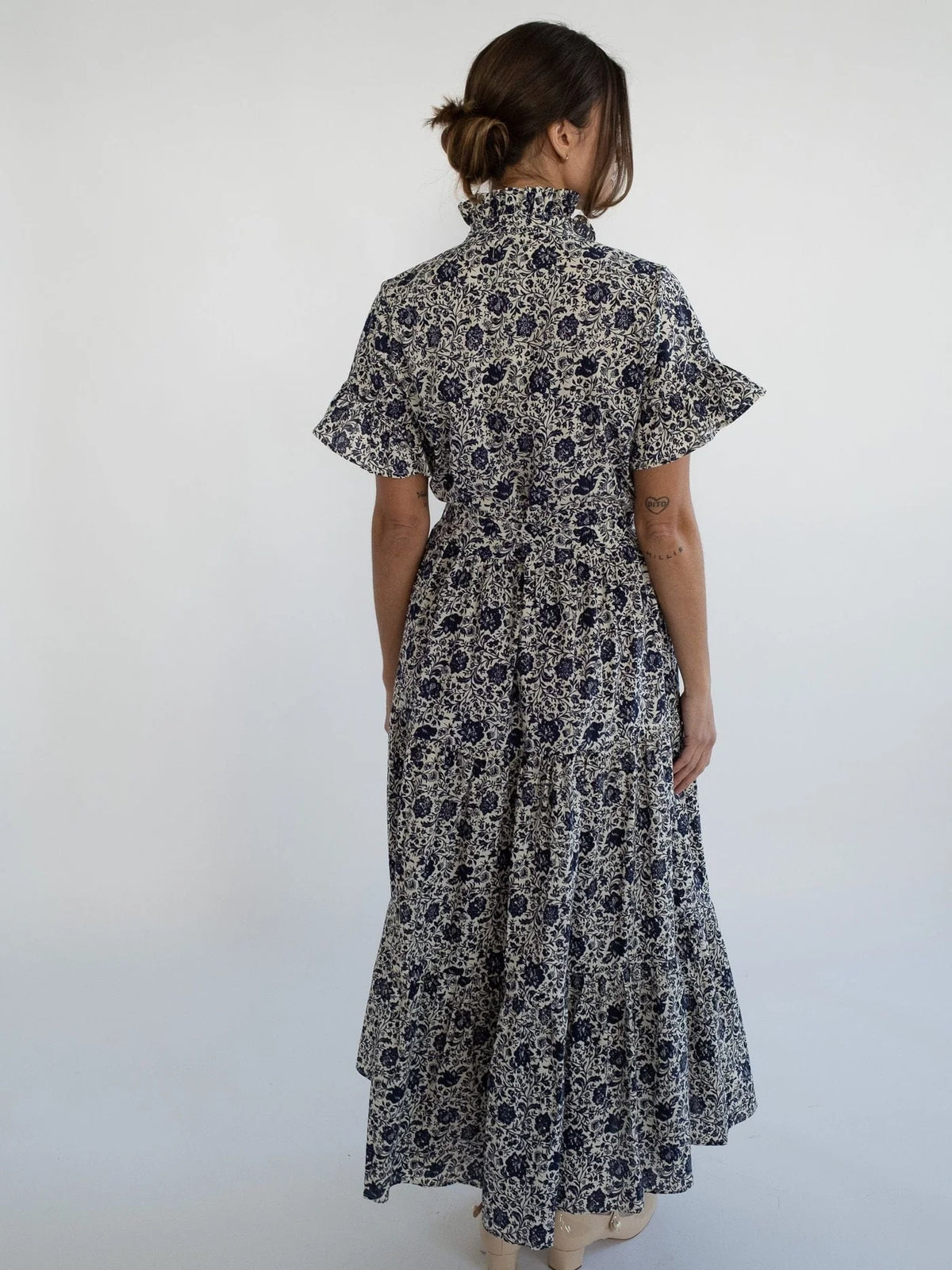 Mille Victoria Dress - Indigo Floral