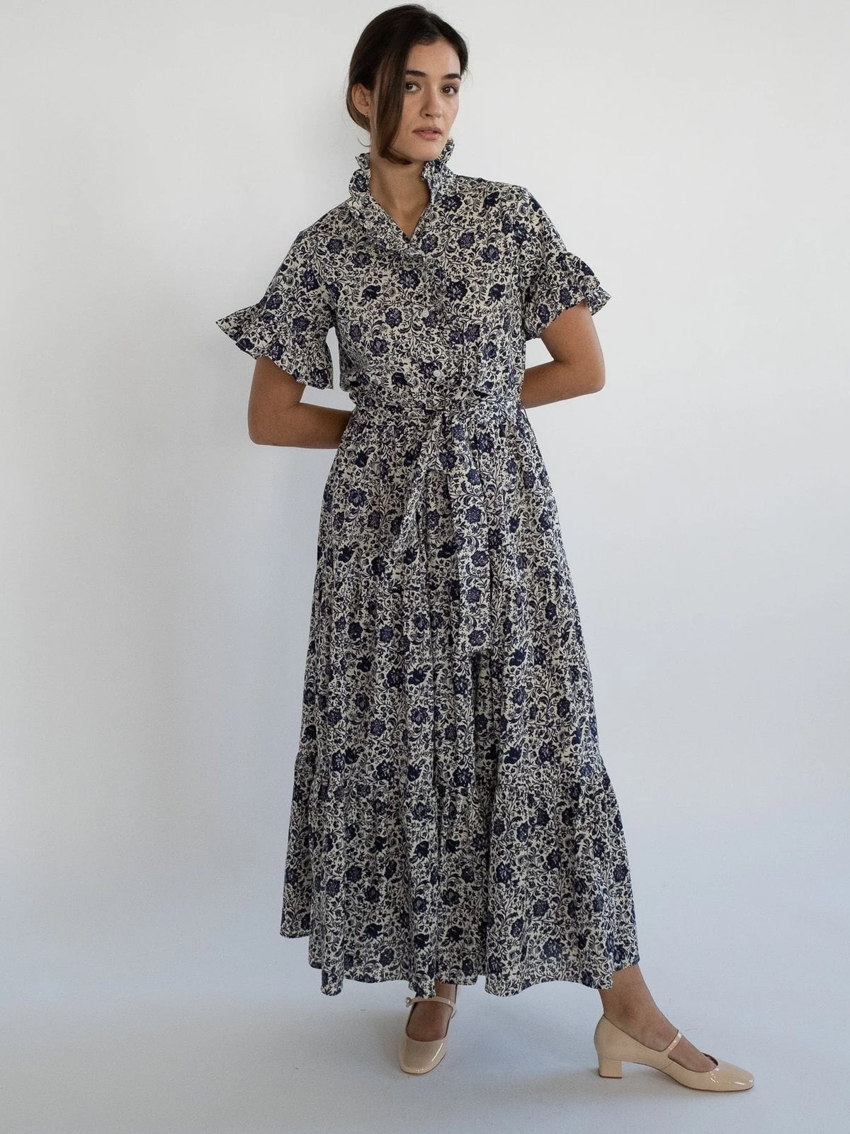 Mille Victoria Dress - Indigo Floral