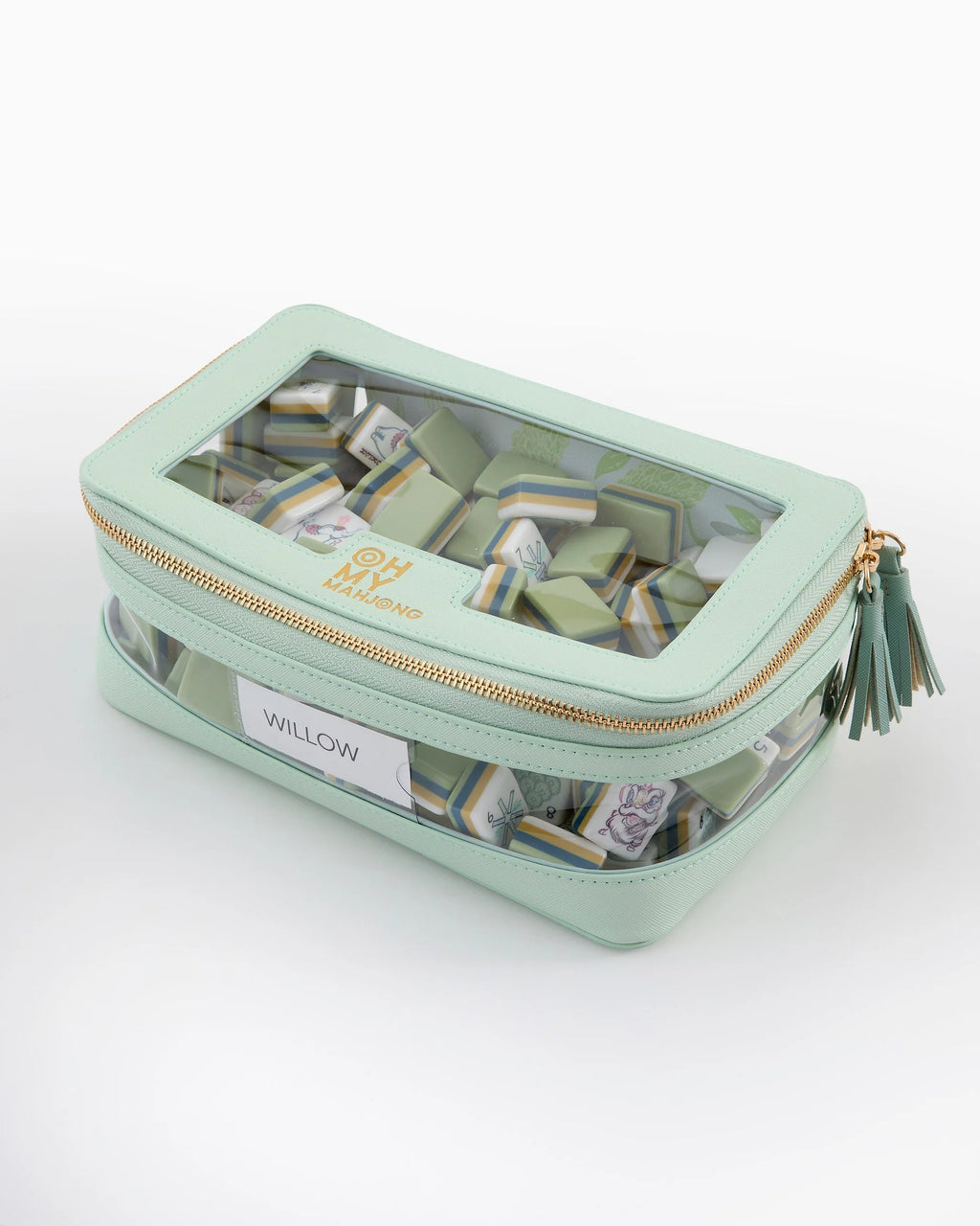 Oh My Mahjong Mint Tile Storage Bag