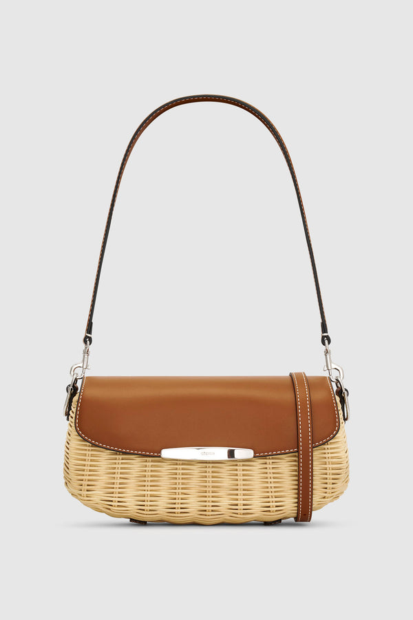 Oroton Nelle Wicker Baguette Purse