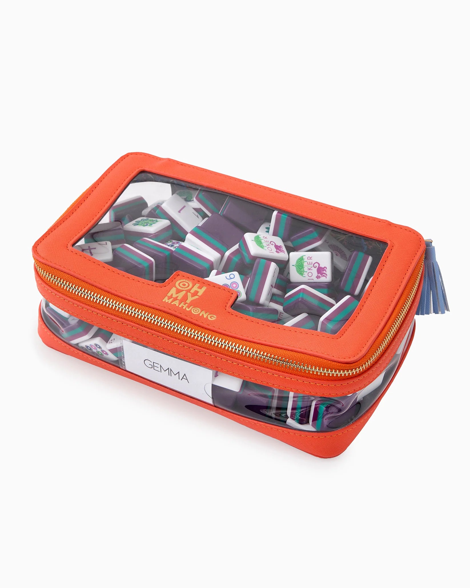 Oh My Mahjong Orange Tile Storage Bag