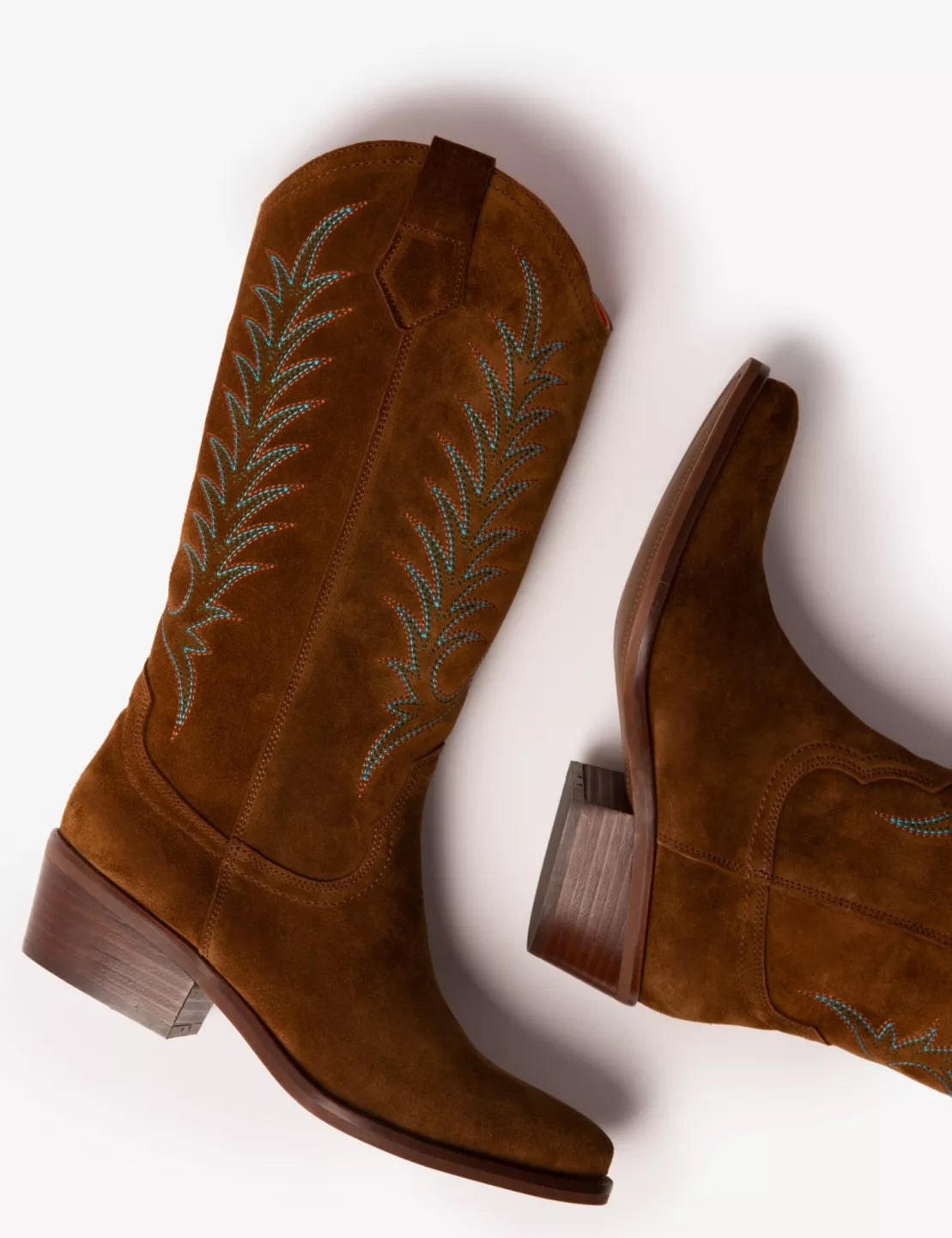 Penelope Chilvers Goldie Embroidered Cowboy Boot - Peat