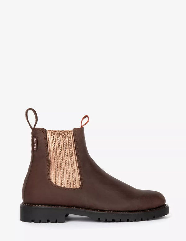 Penelope Chilvers Oscar Leather Boot - Chocolate/Rose Gold