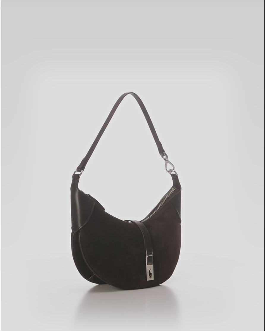 Polo Ralph Lauren Polo ID Suede Mini Shoulder Bag - Brown