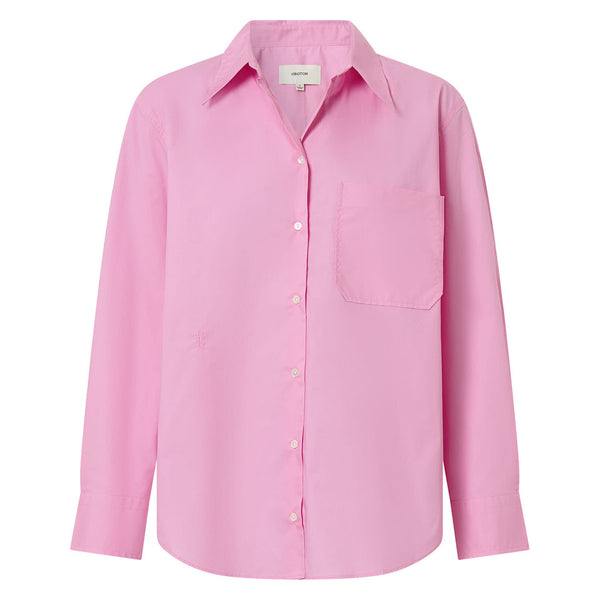 Oroton Poplin Long Sleeve Shirt - Carmine Pink