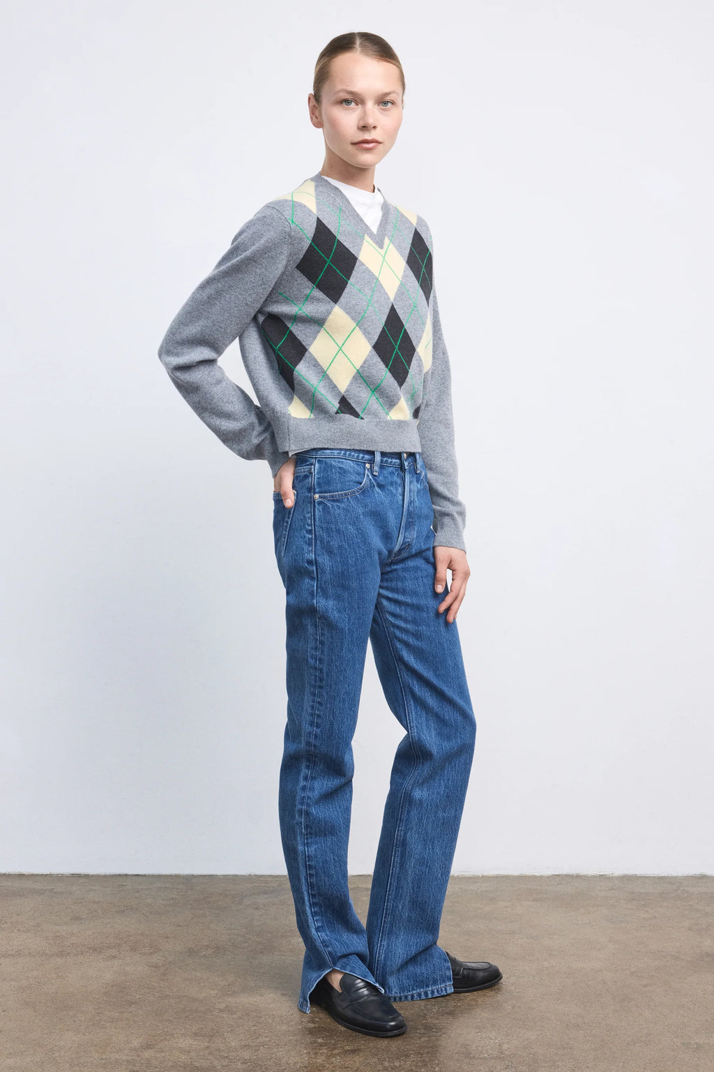 Ruadh The Academy Argyle in Grey Yellow