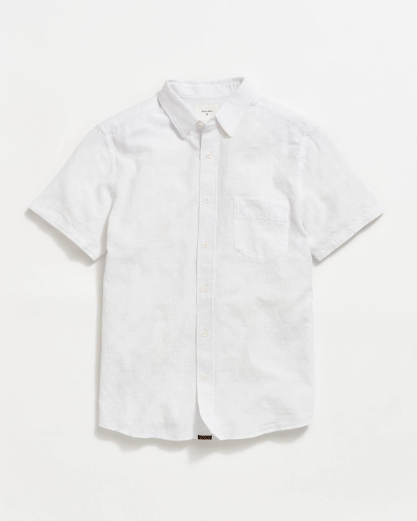 Billy Reid Short Sleeve Jacquard Cypress Shirt - White