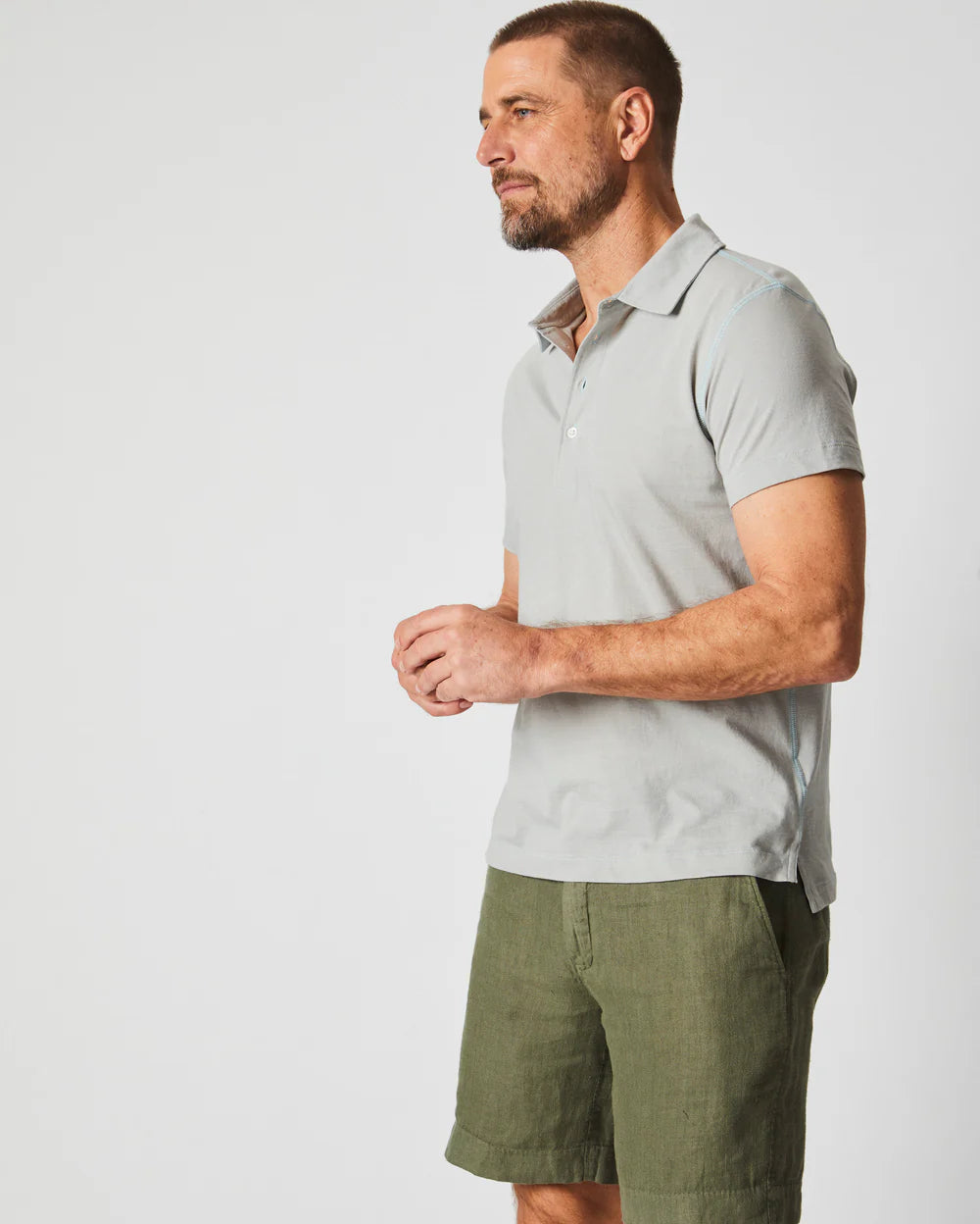 Billy Reid Stripe Pensacola Polo - Light Blue
