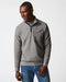 Billy Reid Quilted Half Zip in Medium Grey