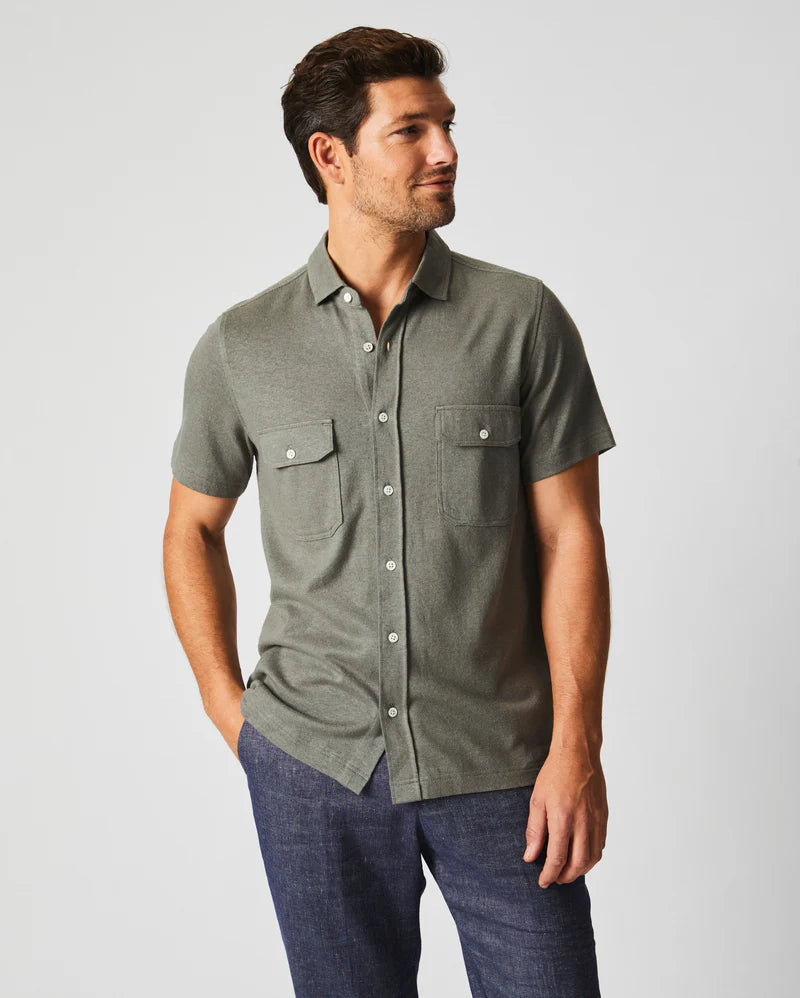 Billy Reid Hemp Cotton Knit Shirt - Washed Grey