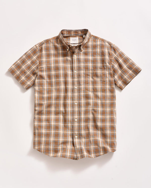 Billy Reid Plaid Tuscumbia Shirt in Brown Multi