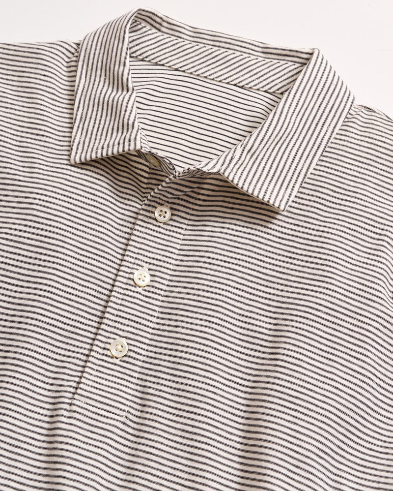 Billy Reid Stripe Pensacola Polo - Tinted White/Black