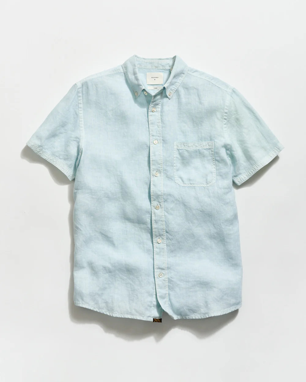 Billy Reid Short Sleeve Linen Tuscumbia Shirt Button Down - Air Blue