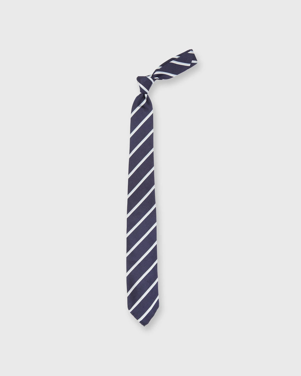 Sid Mashburn Silk Repp Tie in Navy/Sky/White Stripe