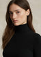 Polo Ralph Lauren Stretch Ribbed Turtleneck - Black