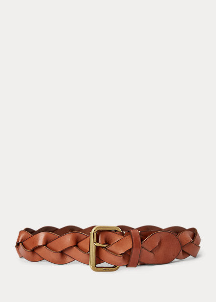 Polo Ralph Lauren Braided Vachetta Leather Belt - Tan