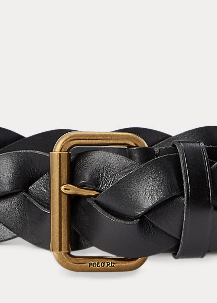 Polo Ralph Lauren Braided Vachetta Leather Belt - Black
