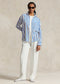 Polo Ralph Lauren Relaxed Fit Striped Silk Shirt - Cream/Royal Stripe