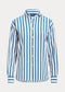 Polo Ralph Lauren Relaxed Fit Striped Silk Shirt - Cream/Royal Stripe