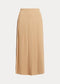 Polo Ralph Lauren Satin Pleated A-Line Midi Skirt - Classic Camel
