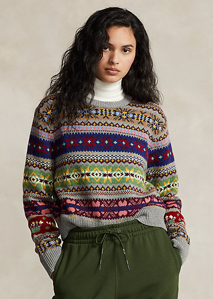 Polo ralph lauren fair isle crewneck sweater Clearance